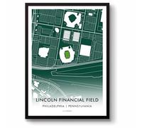 GroundDesigns PHILADELPHIA EAGLES American Football Gift LINCOLN FINANCIAL FIELDS Stadium Art Map Unframed A3 Print NFL