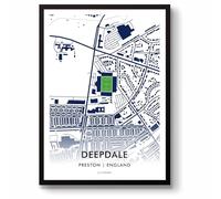 GroundDesigns PRESTON NORTH END Football Gift DEEPDALE Stadium Art Map Unframed A3 Print PNE