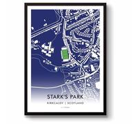 GroundDesigns RAITH ROVERS FC Football Gift STARK'S PARK Stadium Art Map Unframed A3 Print RRFC