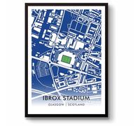 GroundDesigns RANGERS FC Football Gift IBROX Stadium Art Map Print RFC