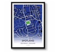 GroundDesigns ROCHDALE AFC Spotland Stadium Map | Football Gift | Unframed A3 Art Print
