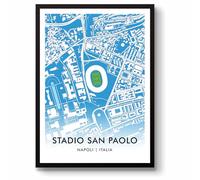 GroundDesigns S.S.C. NAPOLI Football Gift STADIO SAN PAOLO Naples Italia 90 Stadium Art Map Unframed A3 Print
