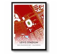 GroundDesigns SAN FRANCISCO 49ERS Levi's Stadium Map NFL | American Football Gift | Unframed A3 Art Print