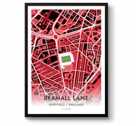 GroundDesigns SHEFFIELD UNITED Football Gift BRAMALL LANE Stadium Art Map Unframed A3 Print SUFC