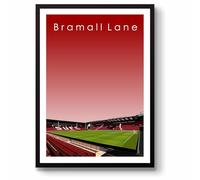 GroundDesigns SHEFFIELD UNITED Football Gift BRAMALL LANE Stadium Art Unframed A3 Print SUFC