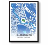 GroundDesigns SHEFFIELD WEDNESDAY Football Gift HILLSBOROUGH Stadium Art Map Unframed A3 Print SWFC