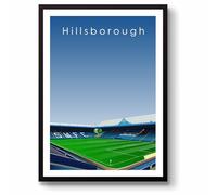 GroundDesigns SHEFFIELD WEDNESDAY Football Gift HILLSBOROUGH Stadium Art Unframed A3 Print SWFC