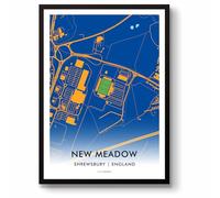 GroundDesigns SHREWSBURY TOWN FC Football Gift Croud NEW MEADOW Stadium Art Map Unframed A3 Print Salop