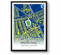 GroundDesigns SOUTHEND UNITED Football Gift ROOTS HALL Stadium Unframed Art Map A3 Print SUFC