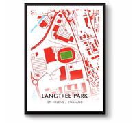 GroundDesigns ST HELENS SAINTS RFC Rugby League Gift LANGTREE PARK Stadium Art Map Unframed A3 Print TOTALLY WICKED