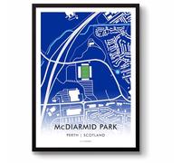 GroundDesigns ST JOHNSTONE FC Football Gift McDIARMID PARK Stadium Art A3 Print SJFC