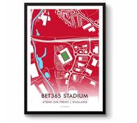 GroundDesigns STOKE CITY FC Football Gift BET365 STADIUM Art Map Unframed A3 Print SCFC