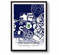 GroundDesigns WEST BROM Football Gift THE HAWTHORNS Stadium Art Map Unframed A3 Print West Bromwich Albion WBA
