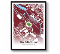GroundDesigns WIGAN WARRIORS Rugby League Gift BRICK COMMUNITY STADIUM Unframed A3 Art Print WWRLFC