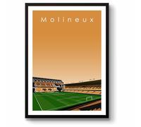GroundDesigns WOLVERHAMPTON WANDERERS Football Gift MOLINEUX Wolves FC Stadium Art Unframed A3 Print WWFC
