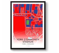 GroundDesigns YORK CITY FC York Community Stadium Map | Football Gift | Unframed A3 Art Print