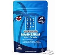 Grounded 500mg 4-in-1 Magnesium | x90 Easy to Swallow Micro Tablets | Magnesium Oxide, Chelate, Citrate & Glycinate, Vegan Supplement, UK Made