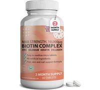 Grounded Body Grounded Biotin Hair Growth Complex 10,000mcg Tablets 60 Tablets