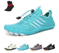 Grounded Footwear for Women Men Hike Barefoot Shoes,Grounding Shoes with Copper,Wide Toe Box Water Shoes(Blue,8 UK)