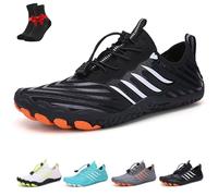 Grounded Footwear for Women Men Hike Barefoot Shoes,Grounding Shoes with Copper,Wide Toe Box Water Shoes(Black,9.5 UK)