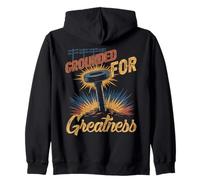 Grounded For Greatness Lineman Electrician Funny Linemen Zip Hoodie