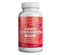 Grounded High Strength 4000mg Ceylon Cinnamon | 120 Micro Tablets, 4 Month Supply | True Cinnamon (Cinnamomum Verum) | Natural Antioxidant Support | Vegan-Friendly & Made in The UK