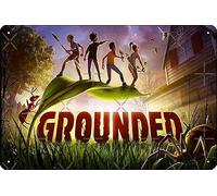 Grounded Poster 8 x 12 Inch Funny Metal Tin Sign Game Room Man Cave Wall Decor
