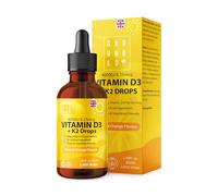 Grounded Vitamin D3 4000iu + K2 (25mcg) Drops | Orange Flavour Liquid | High Strength Formula with 2000 Drops per 50ml Bottle for Bones, Muscle & Immune Function | UK Made
