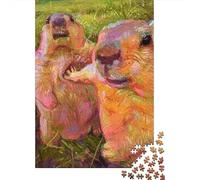 Groundhog 1000 Pc Eco-Friendly Paper Color Marmots Puzzle Adult Hobbyists Portable Mind Decompression Hours Entertainment 52x38cm/1000pcs