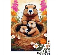 Groundhog 1000 Pc Thickened Paper Jigsaw Family MarmotsPuzzle Grown-Ups Easy Store Relaxation Hobby Engaging Brain Teaser 38x26cm/1000pcs