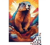 Groundhog 1000 Piece Recycled Paper Jigsaw Brave GroundhogPuzzle for Adults Reusable Stress Relief Challenging Fun Brain Teaser 70x50cm/1000pcs