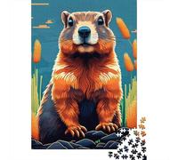 Groundhog 1000 Piece Thickened Jigsaw Reed Groundhog Puzzle Grown-Ups Easy Store Relaxation Hobby Engaging Brain Teaser 52x38cm/1000pcs