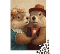Groundhog 1000 Piece Thickened Jigsaw Wedding Marmots Puzzle Grown-Ups Easy Store Relaxation Hobby Engaging Brain Teaser 70x50cm/1000pcs