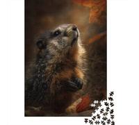 Groundhog 1000 Pieces Thickened Paper Hog Close-up Puzzle Grown-Ups Easy Store Relaxation Hobby Engaging Teaser 38x26cm/1000pcs