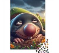 Groundhog 1000 Pieces Thickened Paper Jigsaw Mole in Grass Puzzle Adults Relaxation Hobby Engaging Brain Teaser Easy Store 52x38cm/1000pcs