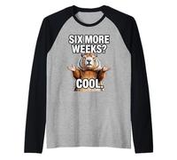 Groundhog Day Six More Weeks Cool Funny Winter Pun Raglan Baseball Tee