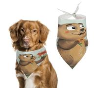 Groundhog Holding Flower Dog Bandanas Cute Soft Cotton Puppy Scarves Washable Daily Summer Durable Triangle Reversible Bibs Suitable for Small Medium Large Dogs and Cats