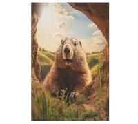 Groundhog Jigsaw Puzzles for Kids 1000 Pieces 3d Groundhog Wooden Puzzle Decompression Game for Adults Women Kids Girl Family Gathering Educational Game Toys （78×53cm）