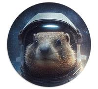 Groundhog Marmot Astronaut Jigsaw Puzzles for Adults 1000 Piece Round Puzzle 1000 Pieces Jigsaw Perfect for Teenagers & Home Decor (67.5x67.5cm)