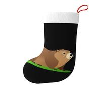 Groundhog on the lawn Print Christmas Stocking - Fireplace Hanging Holiday Party Decoration, Home Decor for Xmas, New Year