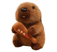 Groundhog Plush Toy, Groundhog Stuffed animal, Lifelike Marmot Stuffed Animal With Big Front Teeth Animated Toy Doll, Beaver Soft Toy, Cute Woodchuck for Kids Girls Boys Home Decor (Brown-C,21cm)