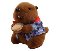Groundhog Plush Toy, Groundhog Stuffed animal, Lifelike Marmot Stuffed Animal With Big Front Teeth Animated Toy Doll, Beaver Soft Toy, Cute Woodchuck for Kids Girls Boys Home Decor (Brown-A,45cm)