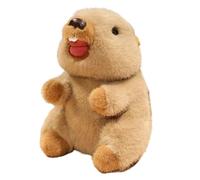 Groundhog Plush Toy, Groundhog Stuffed animal, Lifelike Marmot Stuffed Animal With Big Front Teeth Animated Toy Doll, Beaver Soft Toy, Cute Woodchuck for Kids Girls Boys Home Decor (Khaki-B,26cm)