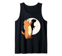 Groundhog Shadow Dinosaur Funny Puppet Happy Groundhog Day Tank Top