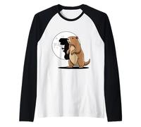 Groundhog Shadow Dinosaur Puppet Happy Groundhog Day Raglan Baseball Tee