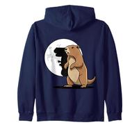 Groundhog Shadow Dinosaur Puppet Happy Groundhog Day Zip Hoodie