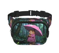 Groundhog with umbrella Printed multifunctional waist bag, unisex trendy messenger bag, travel sports storage bag