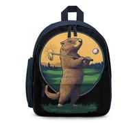 Groundhogs Golf Lover Cute Small Backpack Mini Daypack 12.6" | Travel Laptop with Side Mesh and Front Pocket Double Zippered