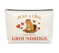 Groundhogs Loves Makeup Bag for Women Girls Groundhog Lover Cosmetic Bag Gifts for Groundhog Lovers Birthday Christmas Graduation Gift for Best Friend Daughter Sister Niece Colleague Cosmetic Pouch