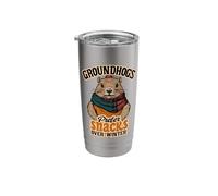 Groundhogs Prefer Snacks Over Winter February Snack Lover Stainless Steel Insulated Tumbler
